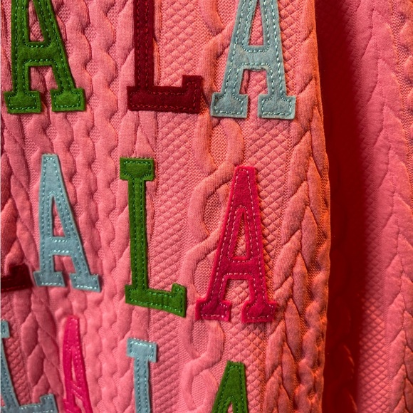 Pink Cable Knit Sweater with Festive Embroidery‎ - Picture 3 of 6